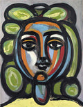 Pablo Picasso tete de femme aux boucles vertes Art A4 Photo Print