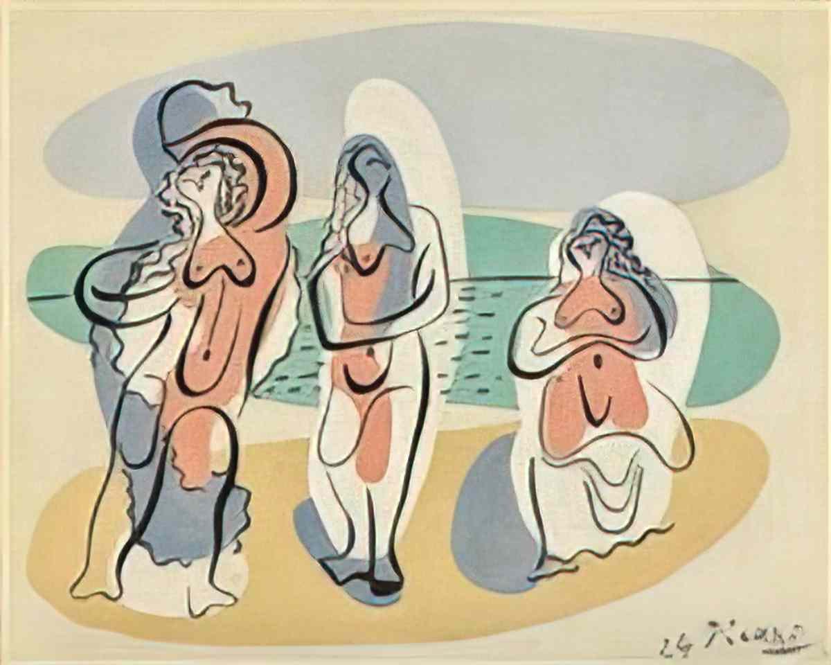 Pablo Picasso trois baigneuses Art A4 Photo Print