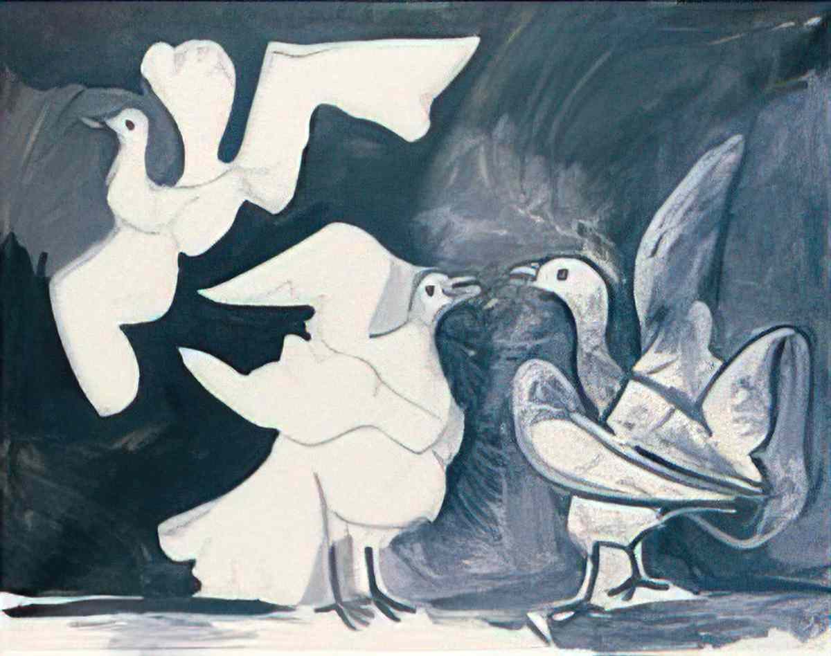 Pablo Picasso trois pigeons Art A4 Photo Print
