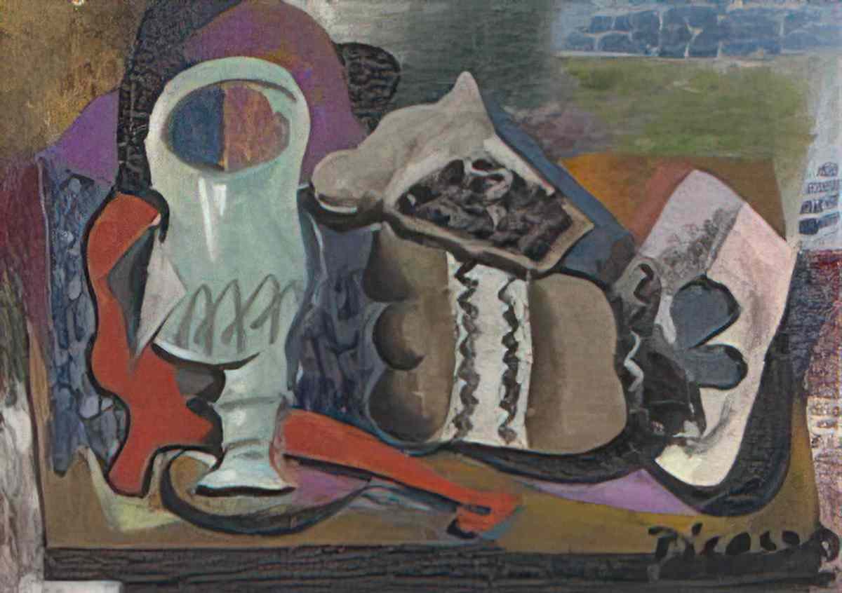 Pablo Picasso verre, paquet de tabac, carte a jouer (1) Art A4 Photo Print
