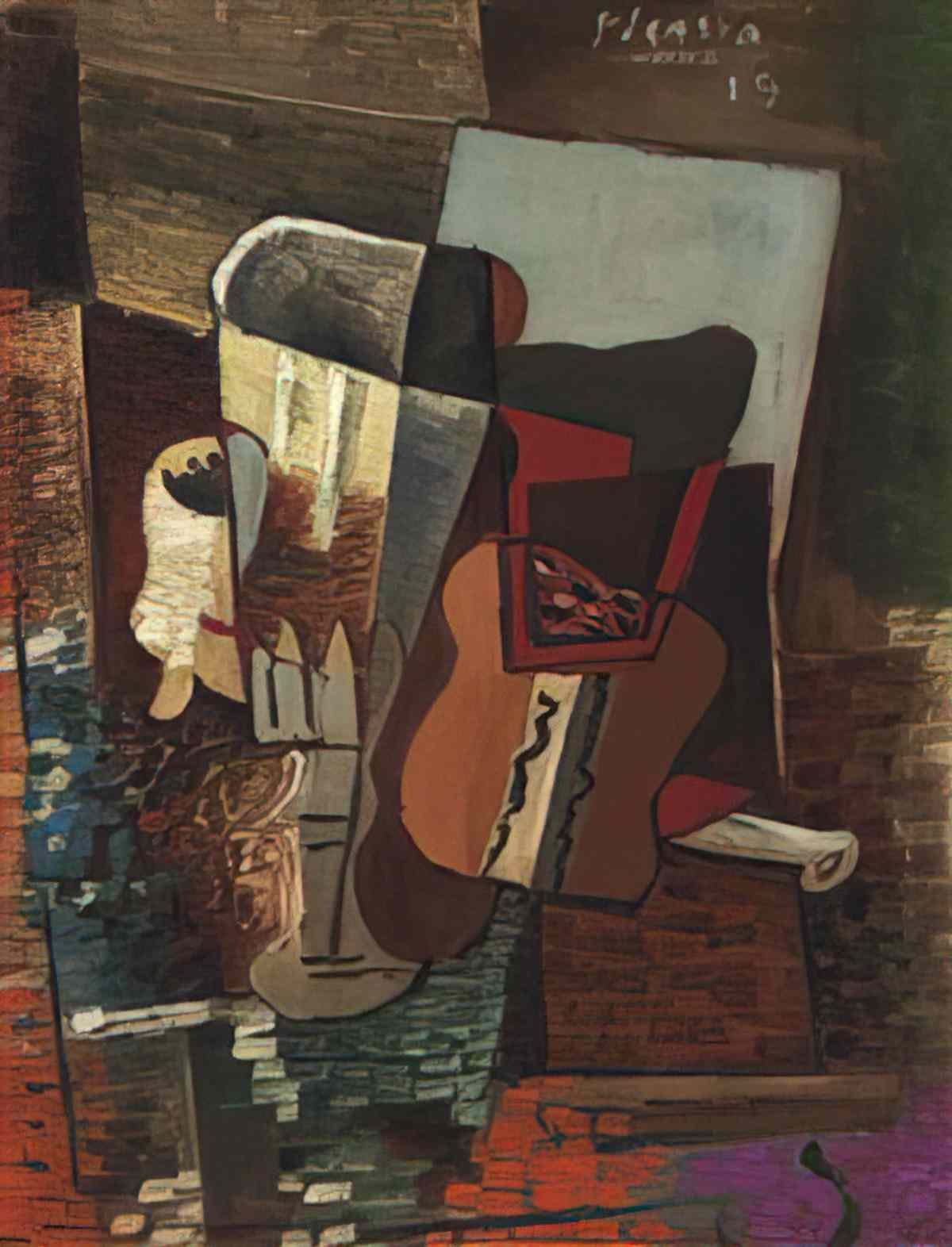 Pablo Picasso verre, pipe et paquet de tabac Art A4 Photo Print