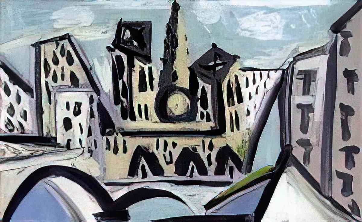 Pablo Picasso vue de notre dame de paris (1) Art A4 Photo Print