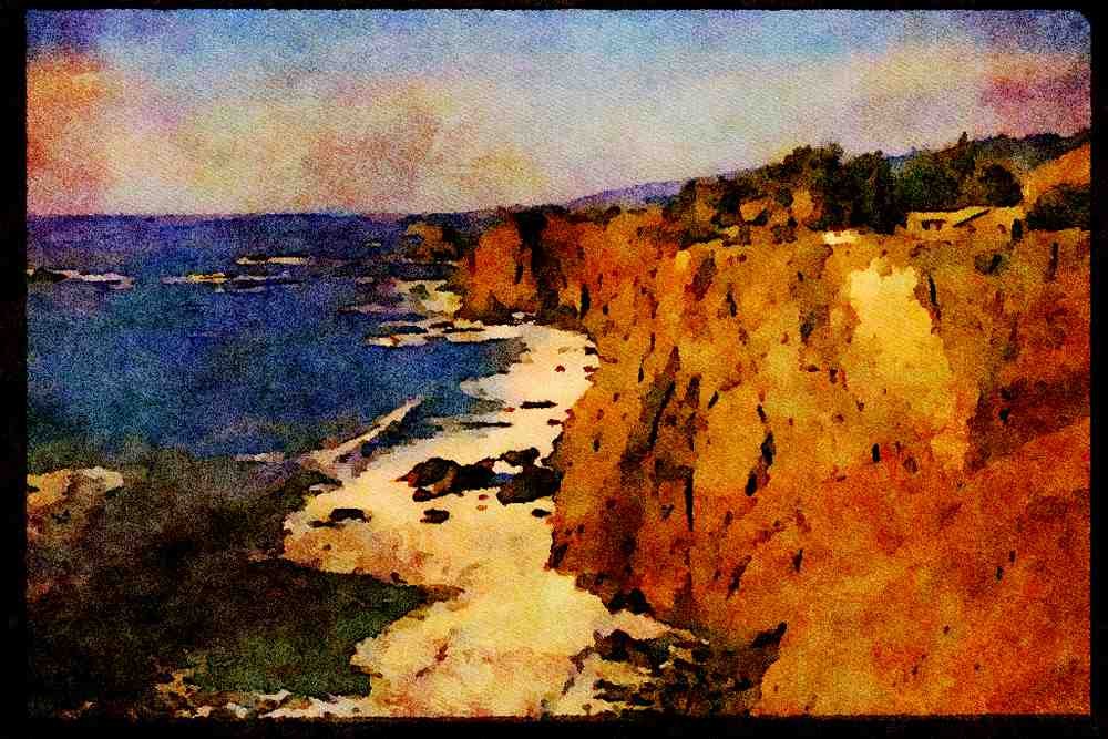 Pacific Coastlines 117000 House On Cliff, Near Elk, CA A4 Limited Edition Watercolour Print