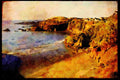 Pacific Coastlines 117003 Waves Receding From Beach, Near Arcata, CA A4 Limited Edition Watercolour Print