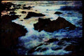 Pacific Coastlines 117007 Rocks & Waves, Evening, Pacific Grove, CA A4 Limited Edition Watercolour Print