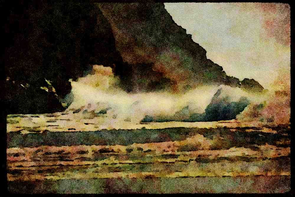 Pacific Coastlines 117027 Surf At Pfeiffer Beach, Near Big Sur, CA A4 Limited Edition Watercolour Print