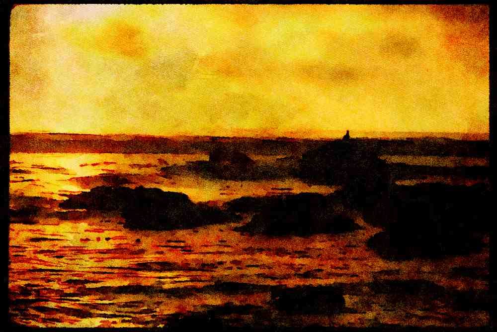 Pacific Coastlines 117060 Gulls & Surf At Sunset, King Range, CA A4 Limited Edition Watercolour Print