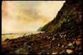 Pacific Coastlines 117062 Black Sand Beach, Cliffs, King Range, CA A4 Limited Edition Watercolour Print
