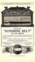 Pacific Mail Ship 1 Vintage Retro Advert Ads A4 Photo Print