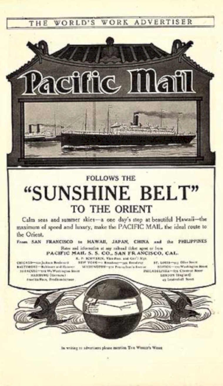 Pacific Mail Ship 1 Vintage Retro Advert Ads A4 Photo Print