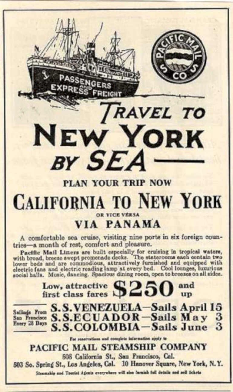 Pacific Mail Ship 2 Vintage Retro Advert Ads A4 Photo Print