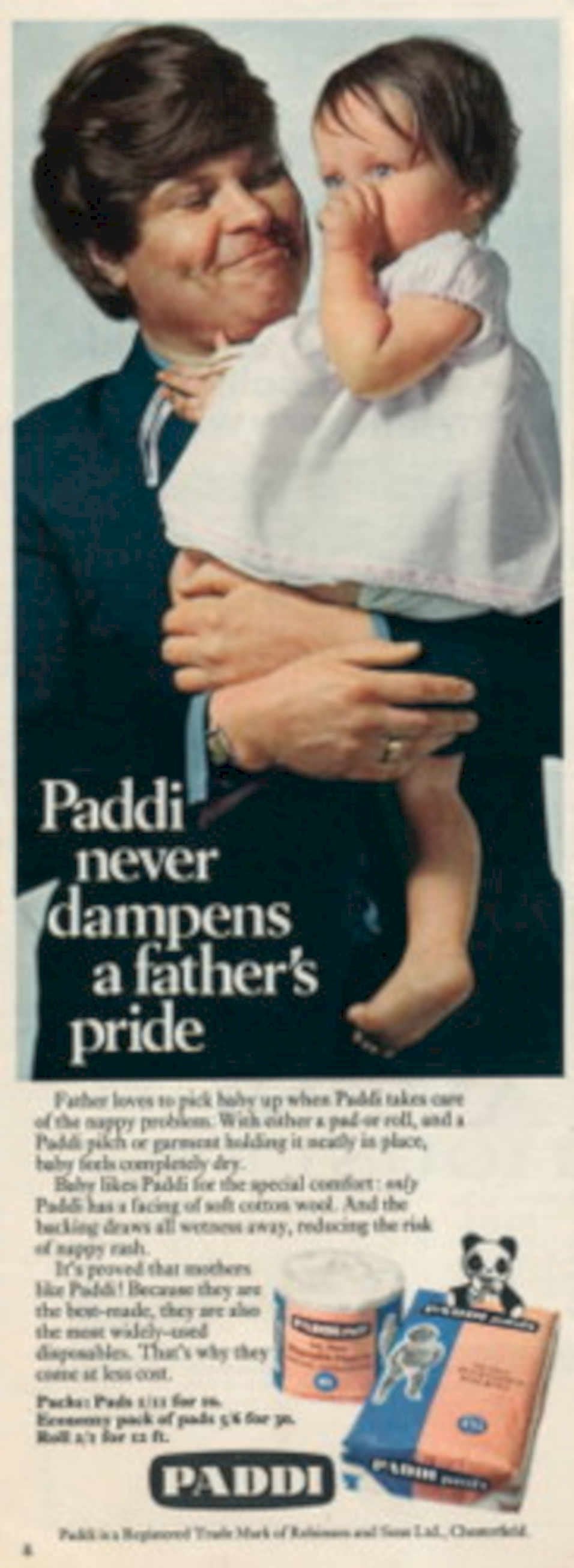 Paddi Baby Wipes 1960s Vintage Retro Advert