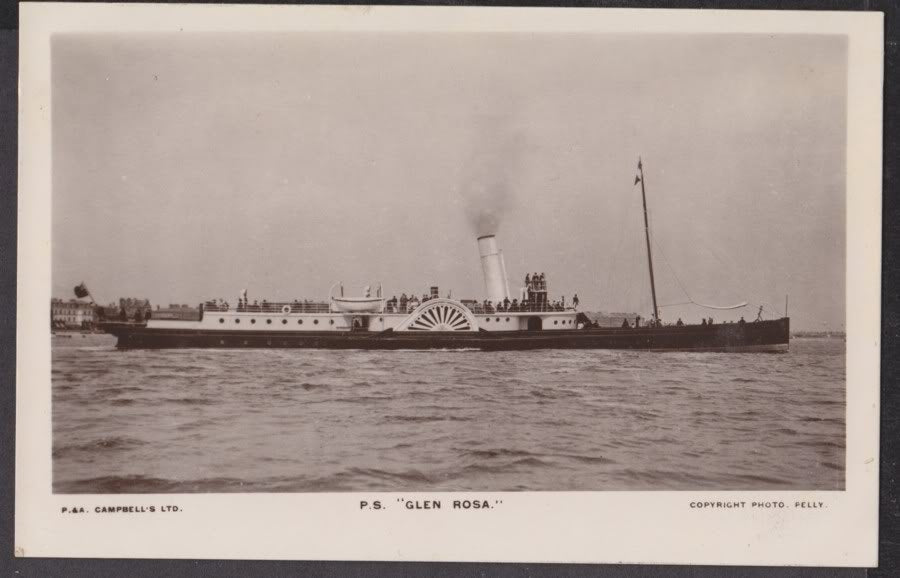 Paddle Steamer Glen Rosa At Sea Vintage A4 Photo Print