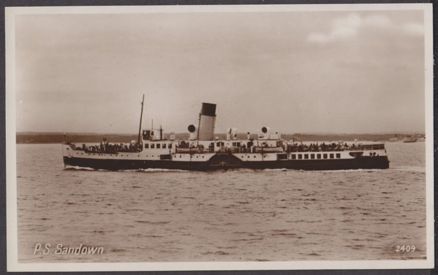 Paddle Steamer Sandown At Sea Vintage A4 Photo Print