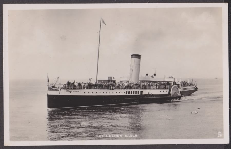 Paddle Steamer The Golden Eagle At Sea Vintage A4 Photo Print
