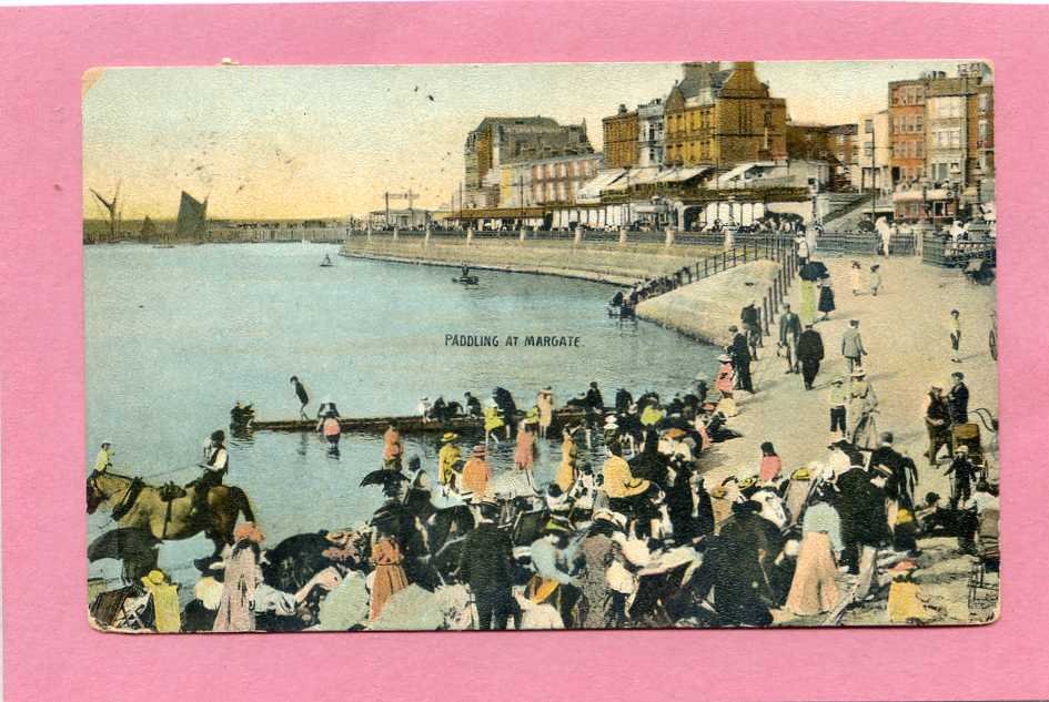Paddling At Margate Kent Vintage A4 Photo Print