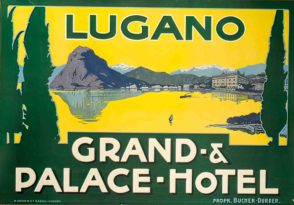PalaceHotelLugano Advert A4 Photo Print