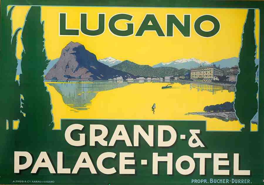 PalaceHotelLugano Vintage Advert A4 Photo Print
