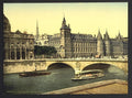 Palais de Justice and bridge to exchange Paris Vintage A4 Photo Print