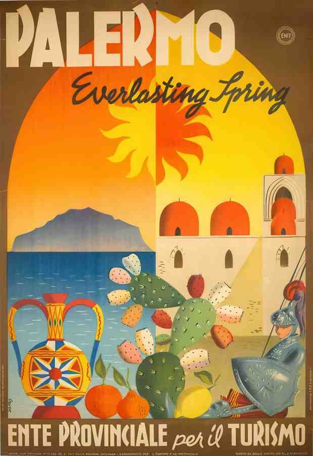 PalermoSun Vintage Advert A4 Photo Print