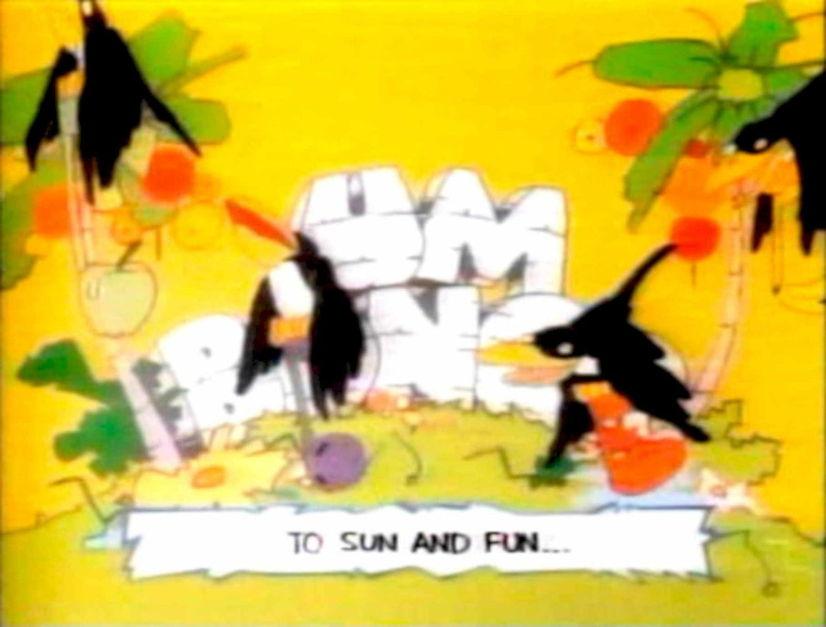 Palm Trees Birds 1990s Vintage Retro Advert