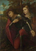 Palma Vecchio Saint George and a Female Saint A4 Photo Print