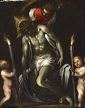 Palma il Giovane christ supported by two cherubs supporting a cero ja Art A4 Photo Print