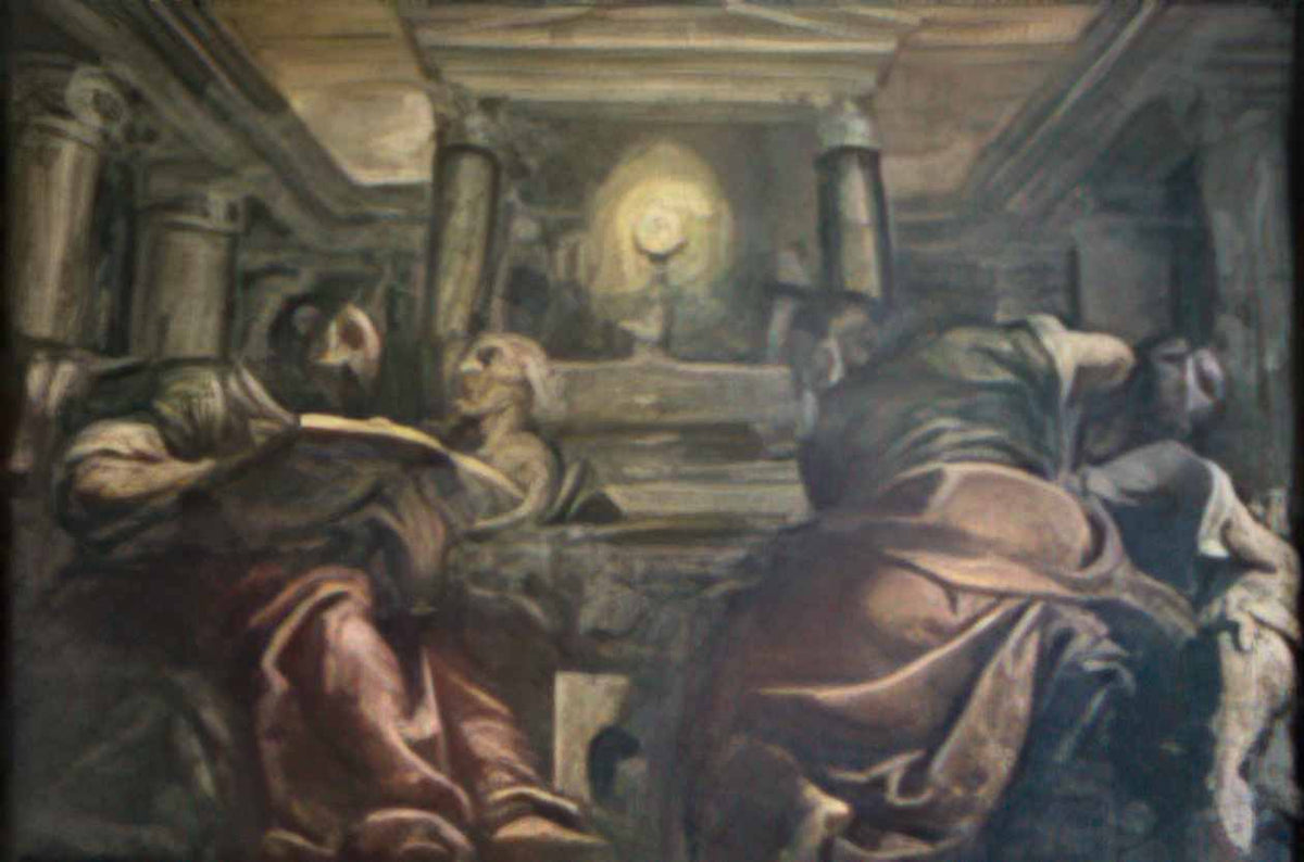 Palma il Giovane san giacomo dall orio venice eucarestia adorata dai Art A4 Photo Print