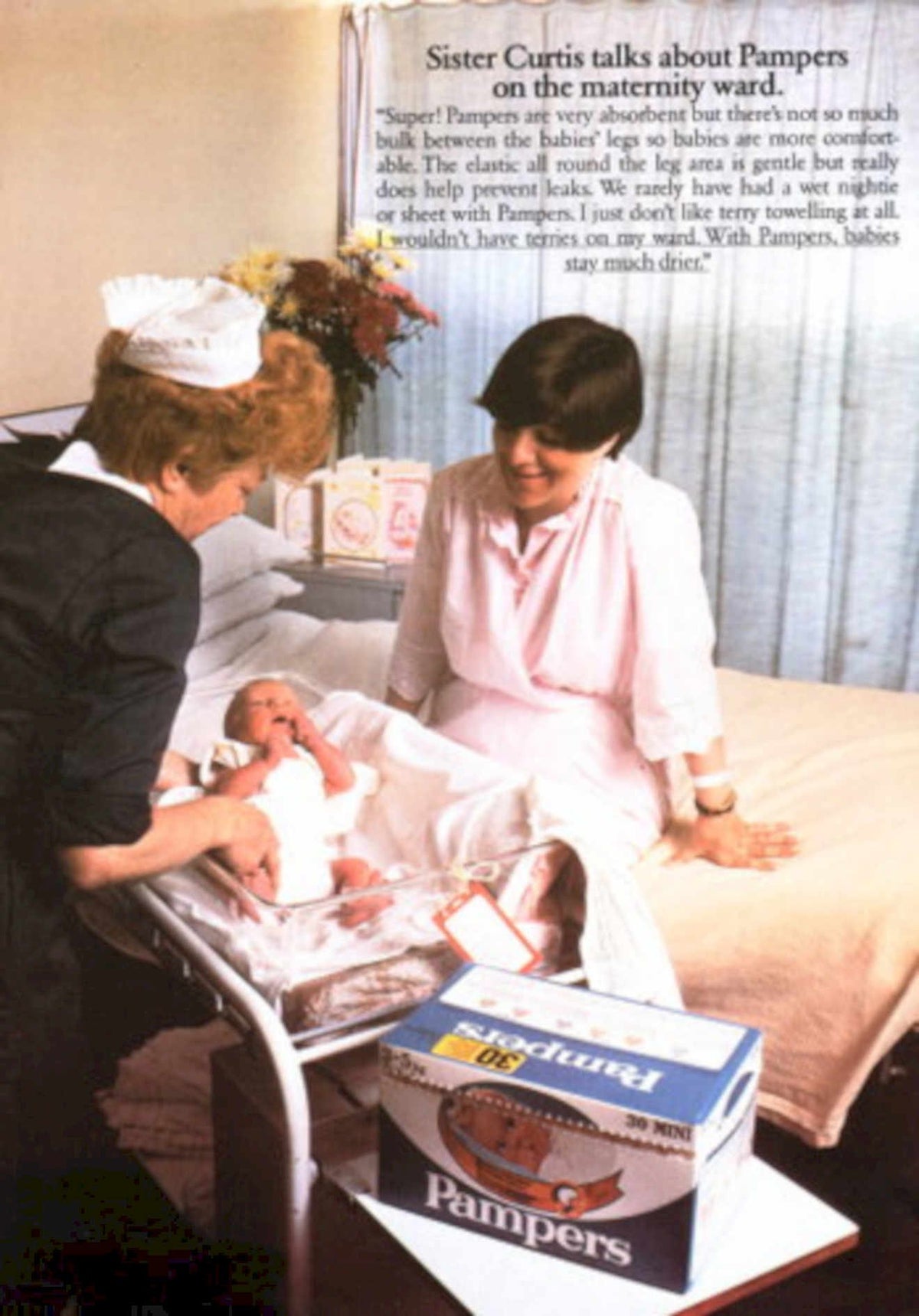 Pampers Baby Ward 1980s Vintage Retro Advert