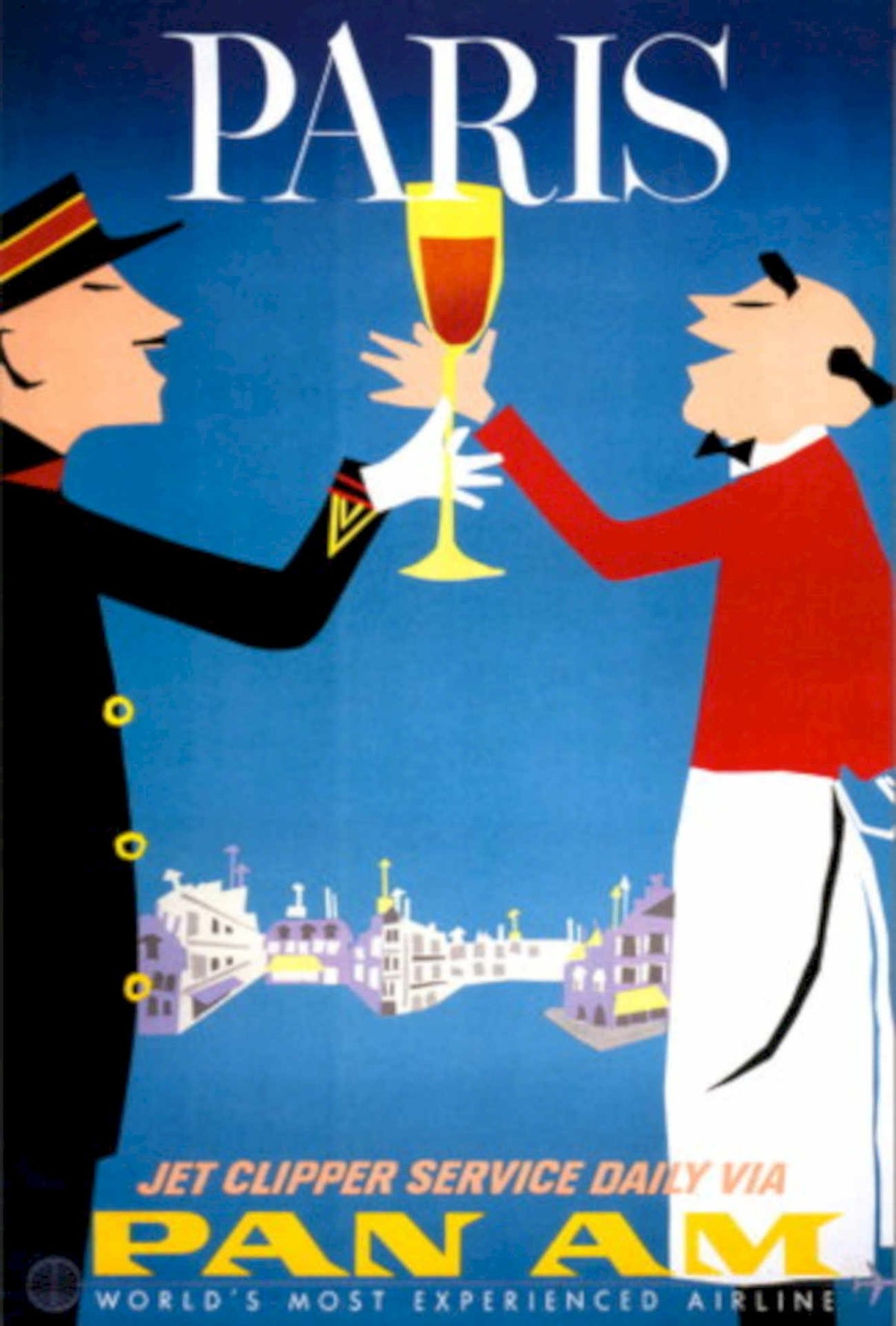 Pan Am Paris 1960s Vintage Retro Advert
