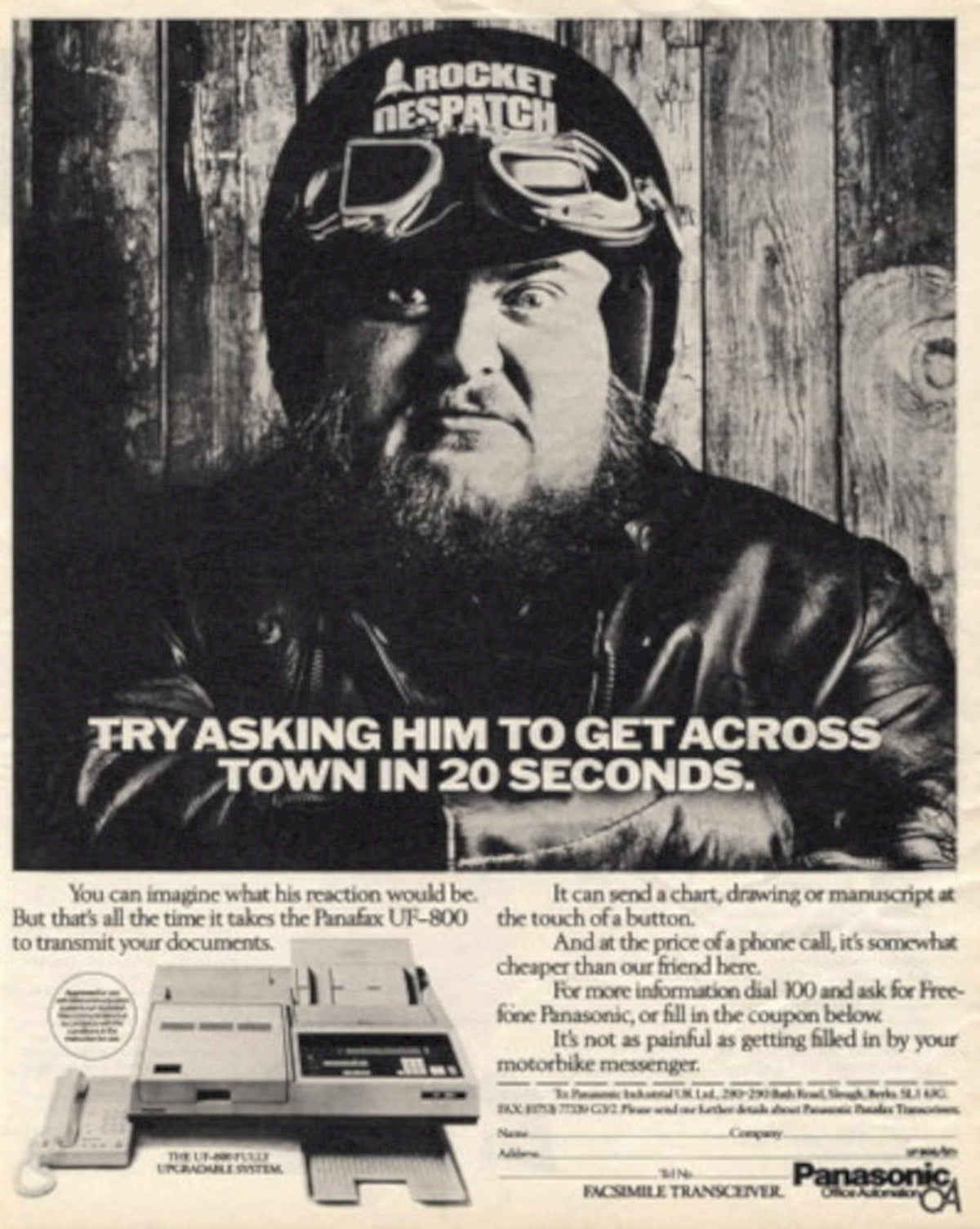 Panasonic Fax Transceiver 1980s Vintage Retro Advert