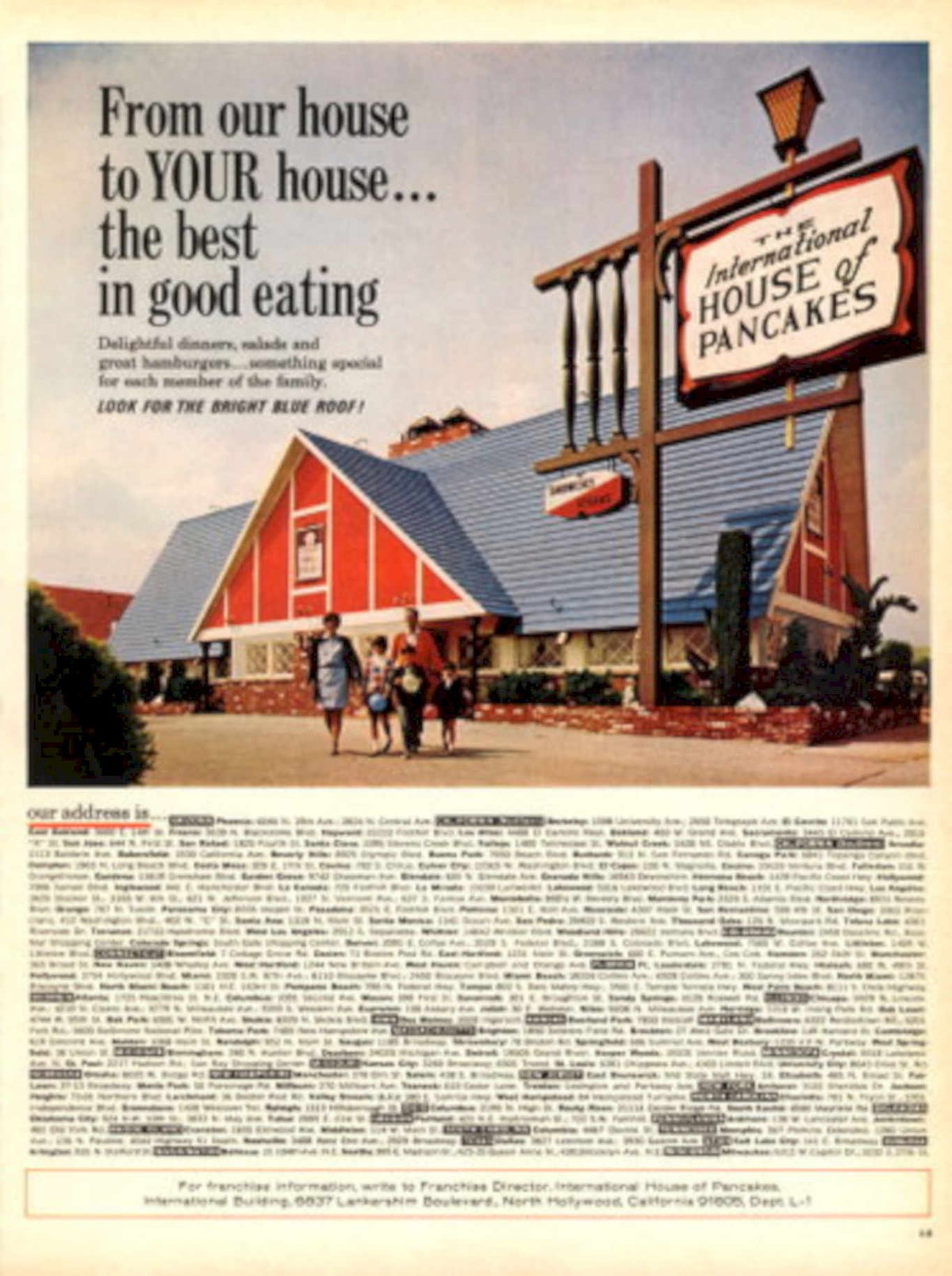 Pancakes House 196 1960s Vintage Retro Advert
