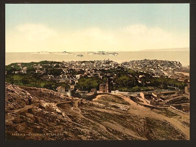 Panorama Marseilles Vintage A4 Photo Print