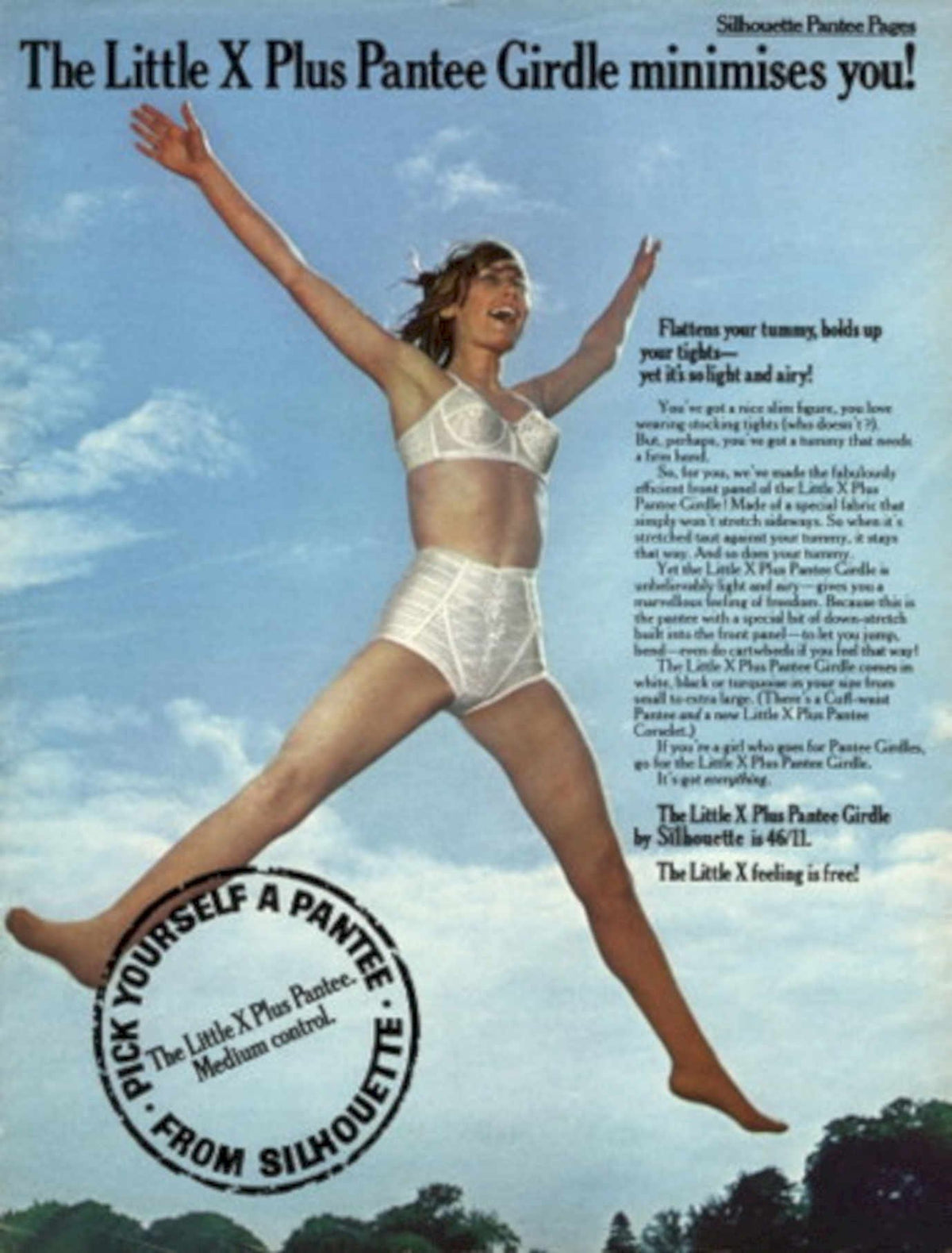 Pantee Woman Jump 1960s Vintage Retro Advert