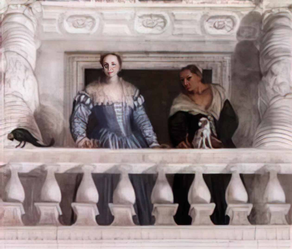 Paolo Veronese figures behind the parapet 1561 Art A4 Photo Print