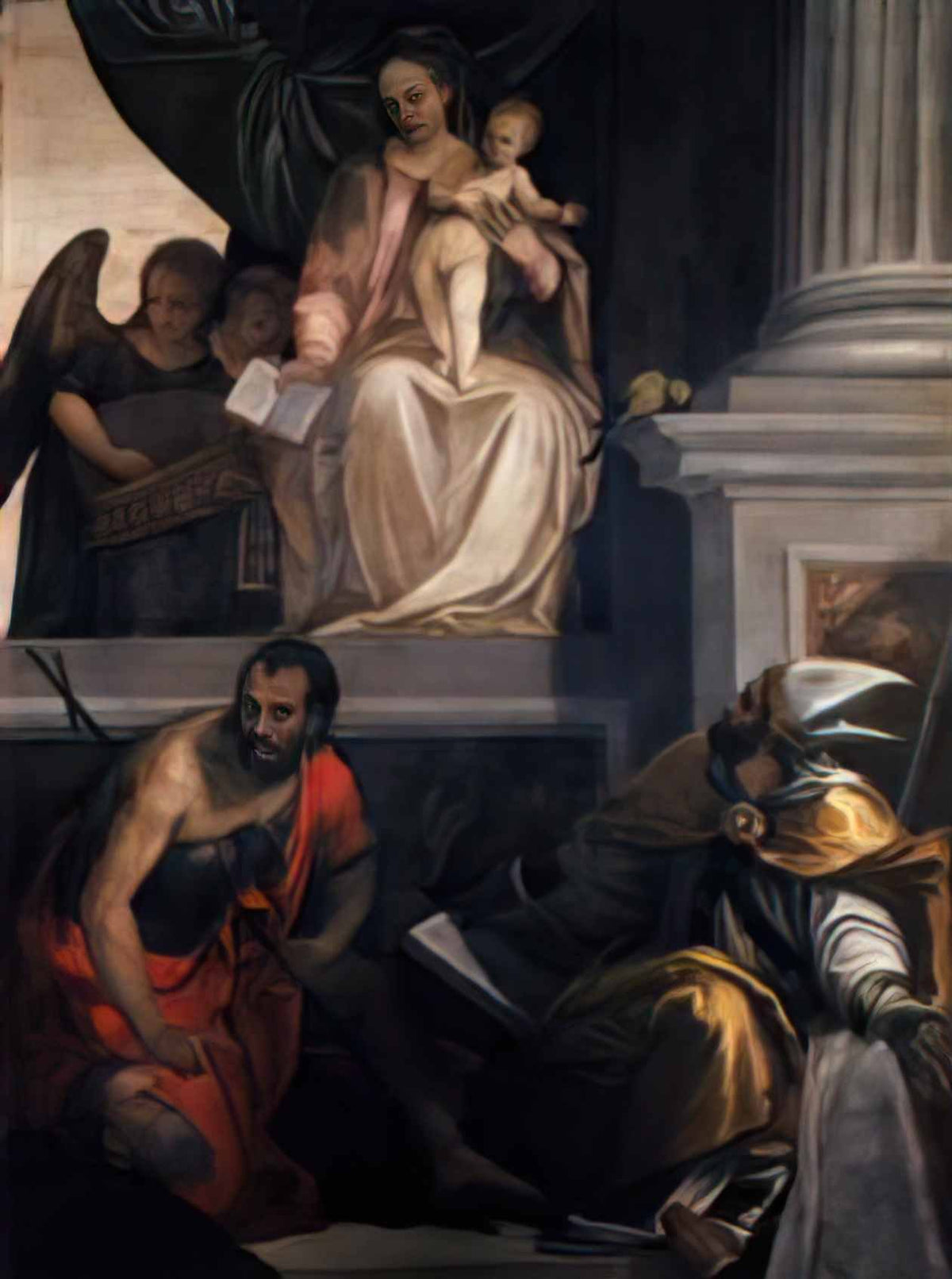 Paolo Veronese madonna enthroned with child st john the baptist st lo Art A4 Photo Print
