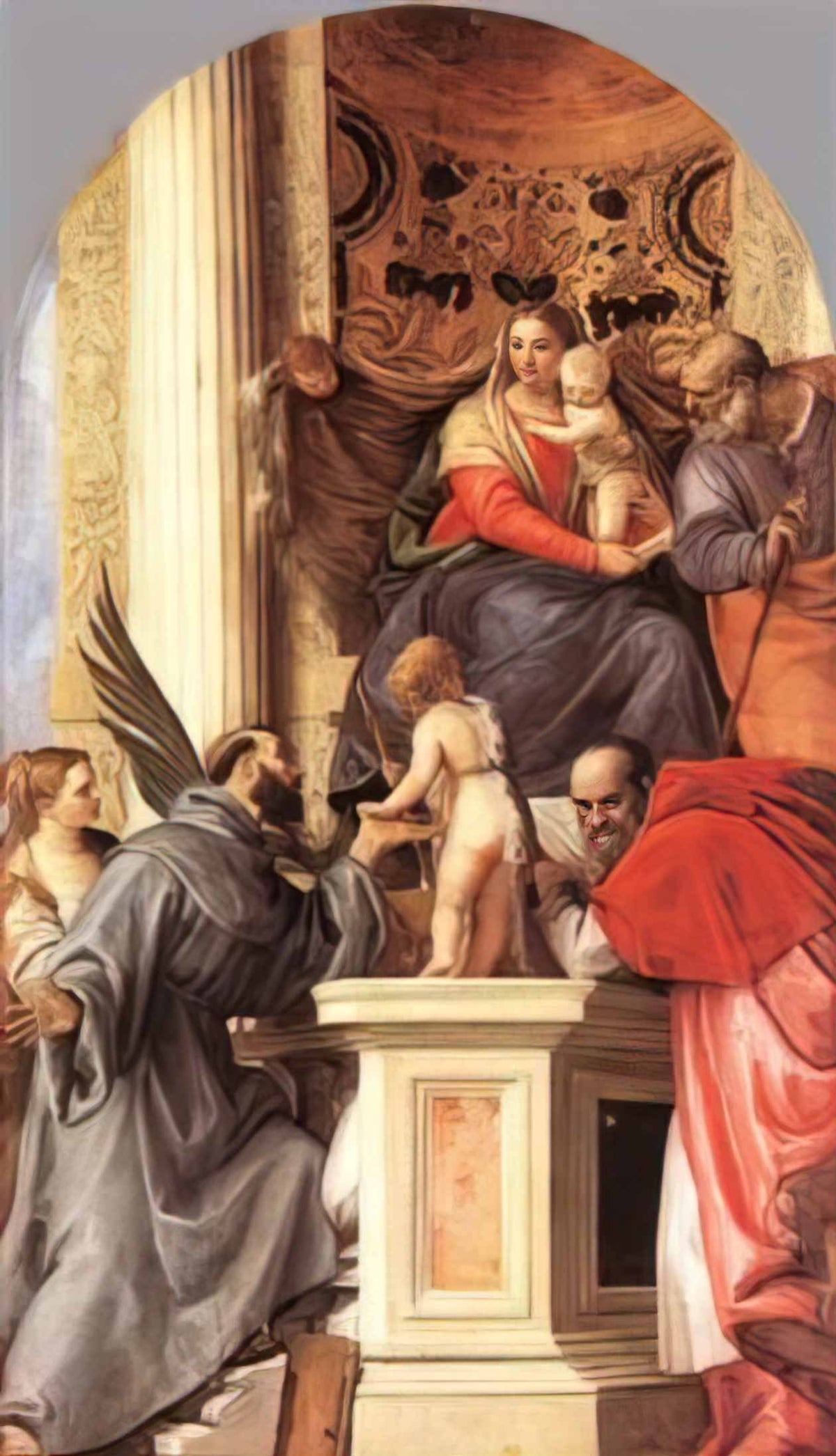 Paolo Veronese madonna enthroned with saints Art A4 Photo Print