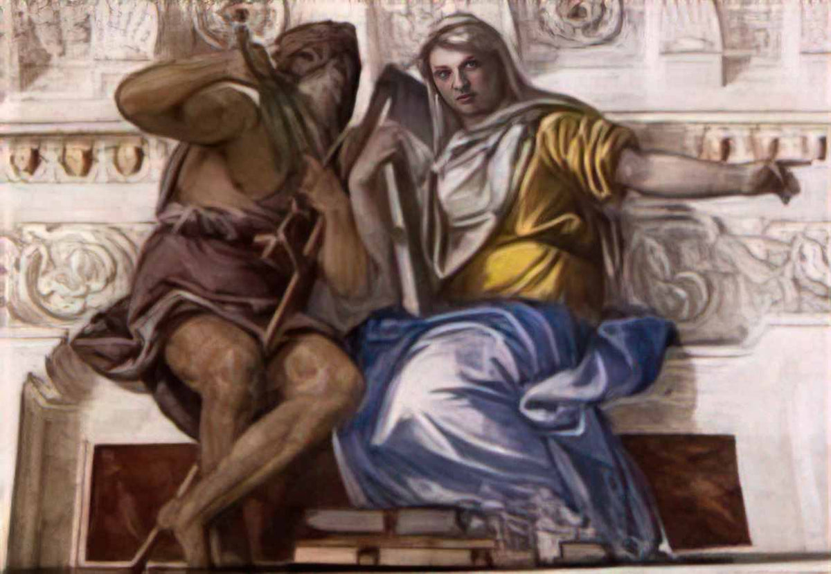 Paolo Veronese saturn time and historia 1561 Art A4 Photo Print