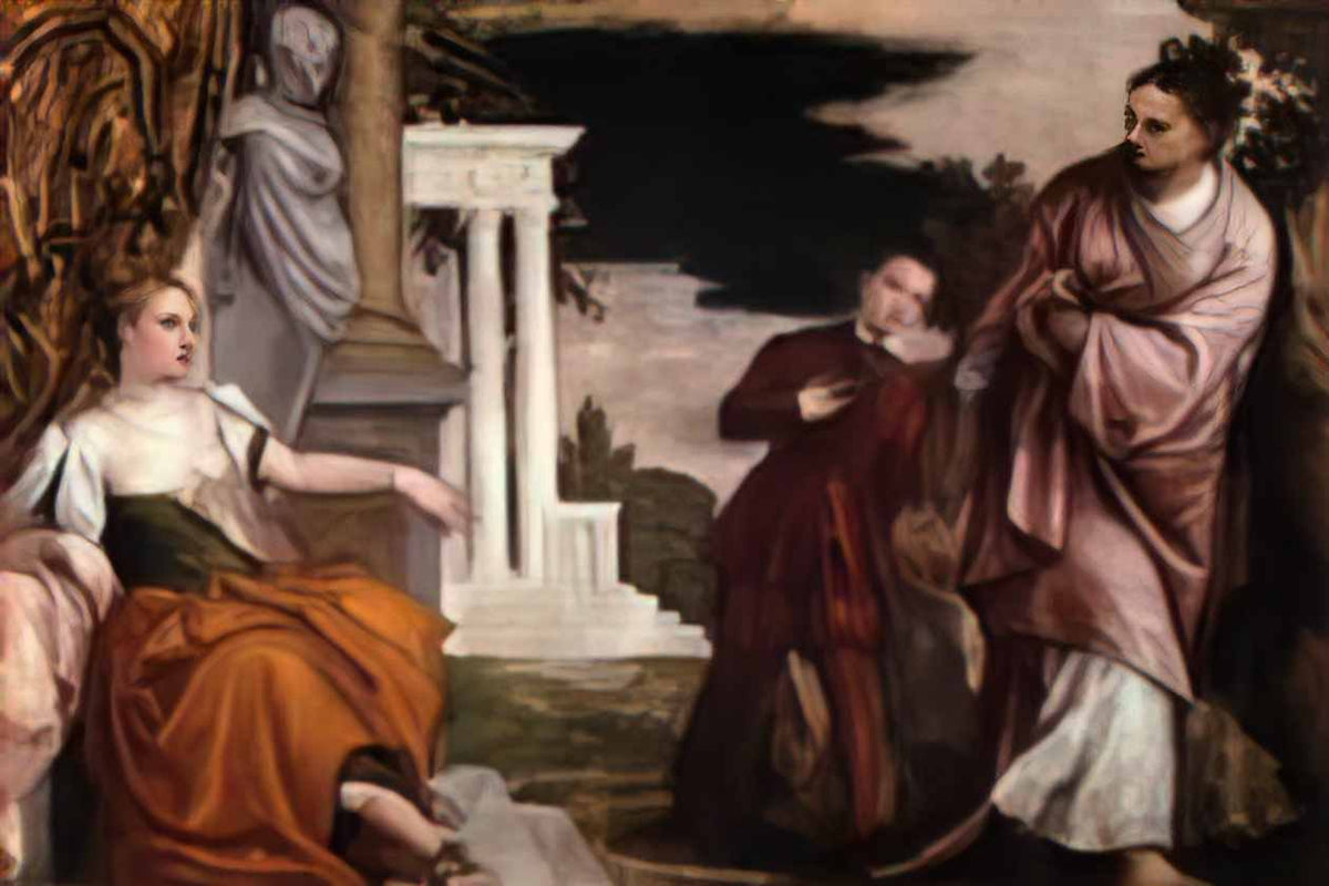 Paolo Veronese youth between virtue and vice 1582 Art A4 Photo Print