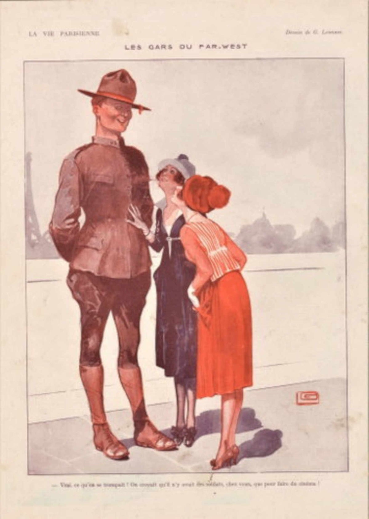 Par West Soldiers La Vie Parisienne Vintage Retro Advert