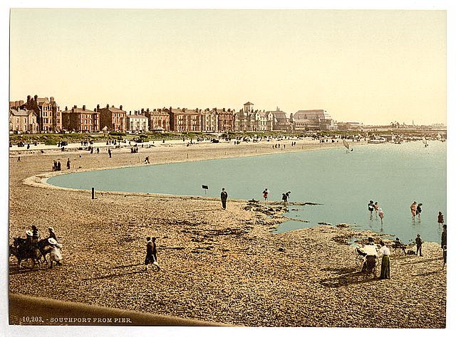 Parade ie promenade from the pier Southport Vintage A4 Photo Print