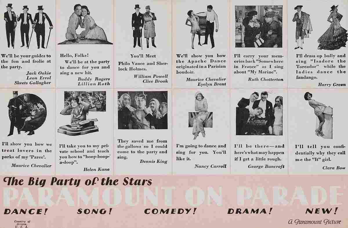 Paramount on Parade 02  film star poster A4 Photo Print
