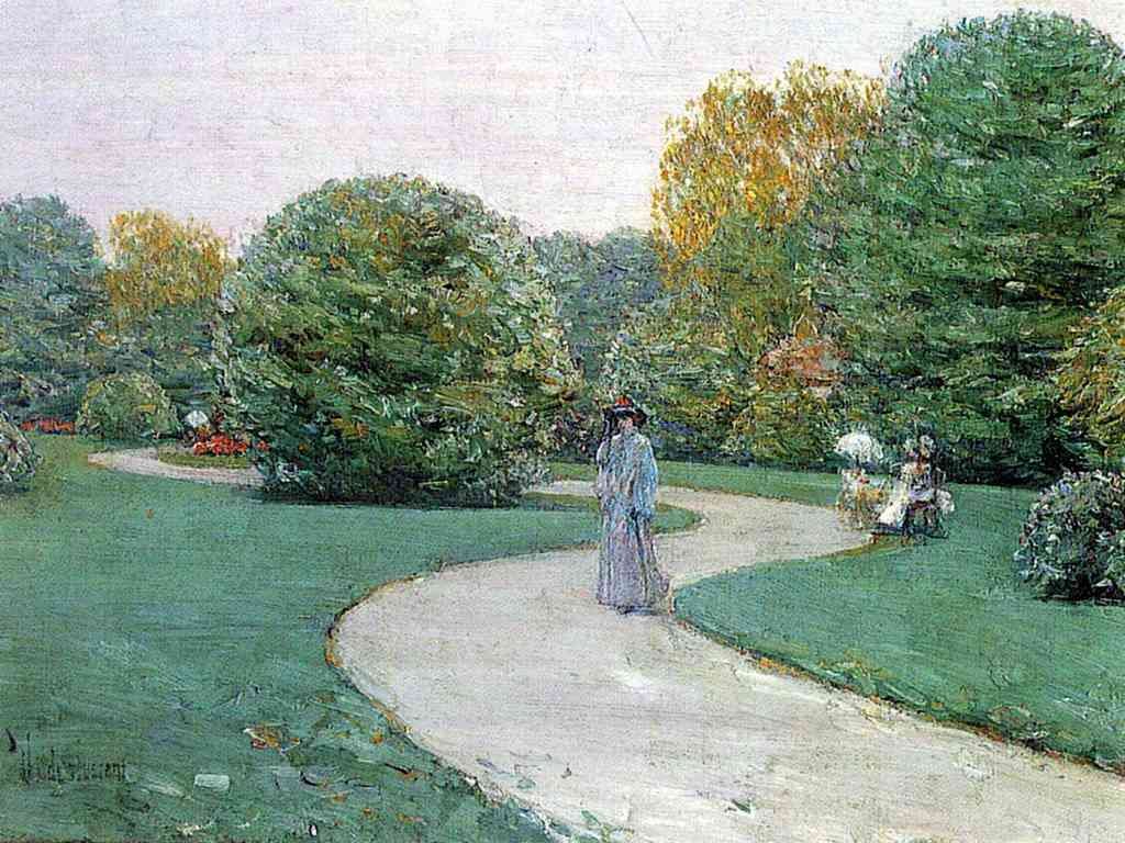 Parc Moneceaux Paris Hassam Impressionism American A4 Photo Print