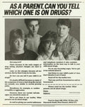 Parents Drugs Flyer 1980s Vintage Retro Advert