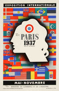 Paris 1937 Exhibition Carlu French Flags Vintage Advert A4 Photo Print