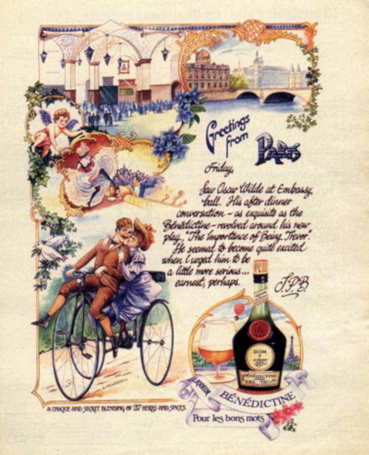 Paris Bene Bicycle 1980s Vintage Retro Advert