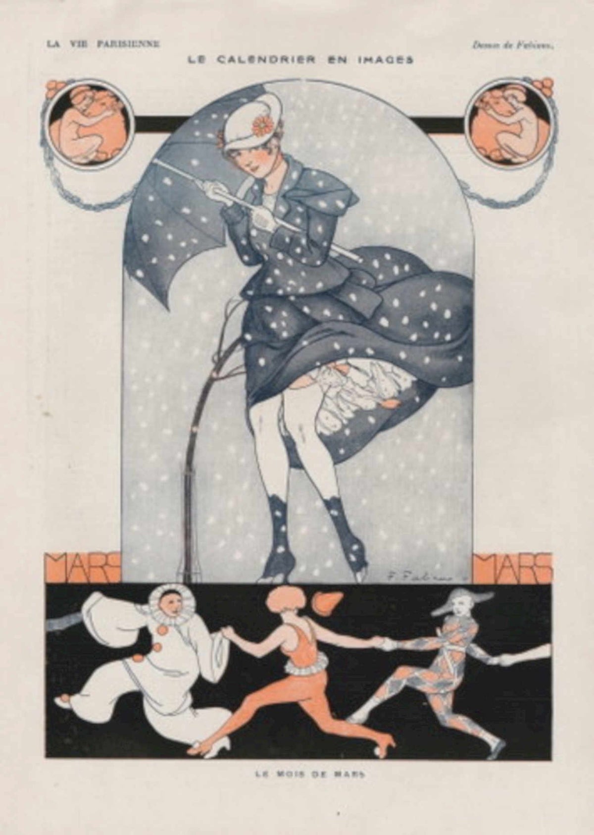 Paris Mois Mars La Vie Parisienne Vintage Retro Advert