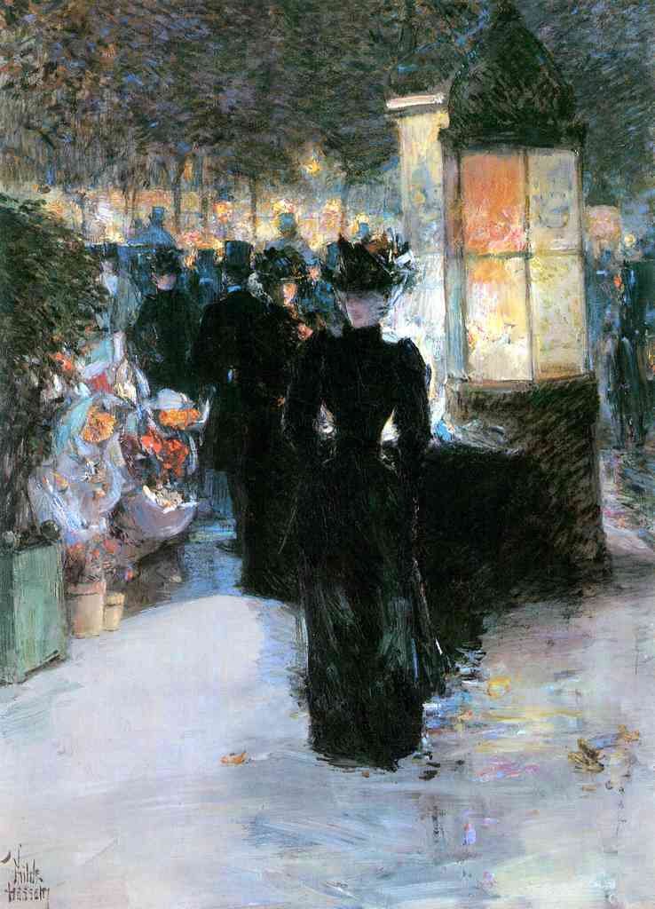 Paris Nocturne Hassam Impressionism American A4 Photo Print