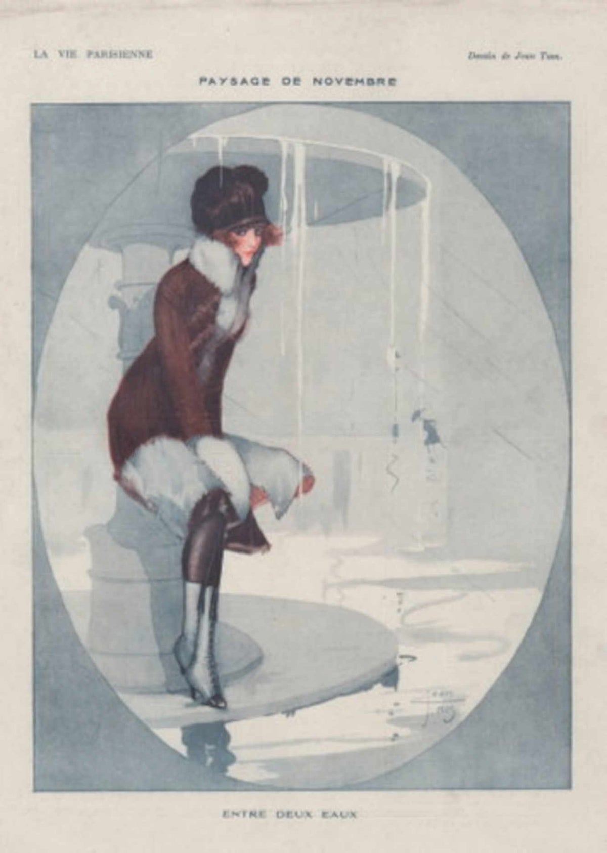 Paris November Scene La Vie Parisienne Vintage Retro Advert