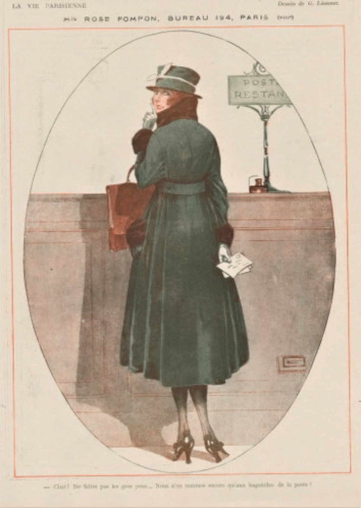 Paris Post Office La Vie Parisienne Vintage Retro Advert